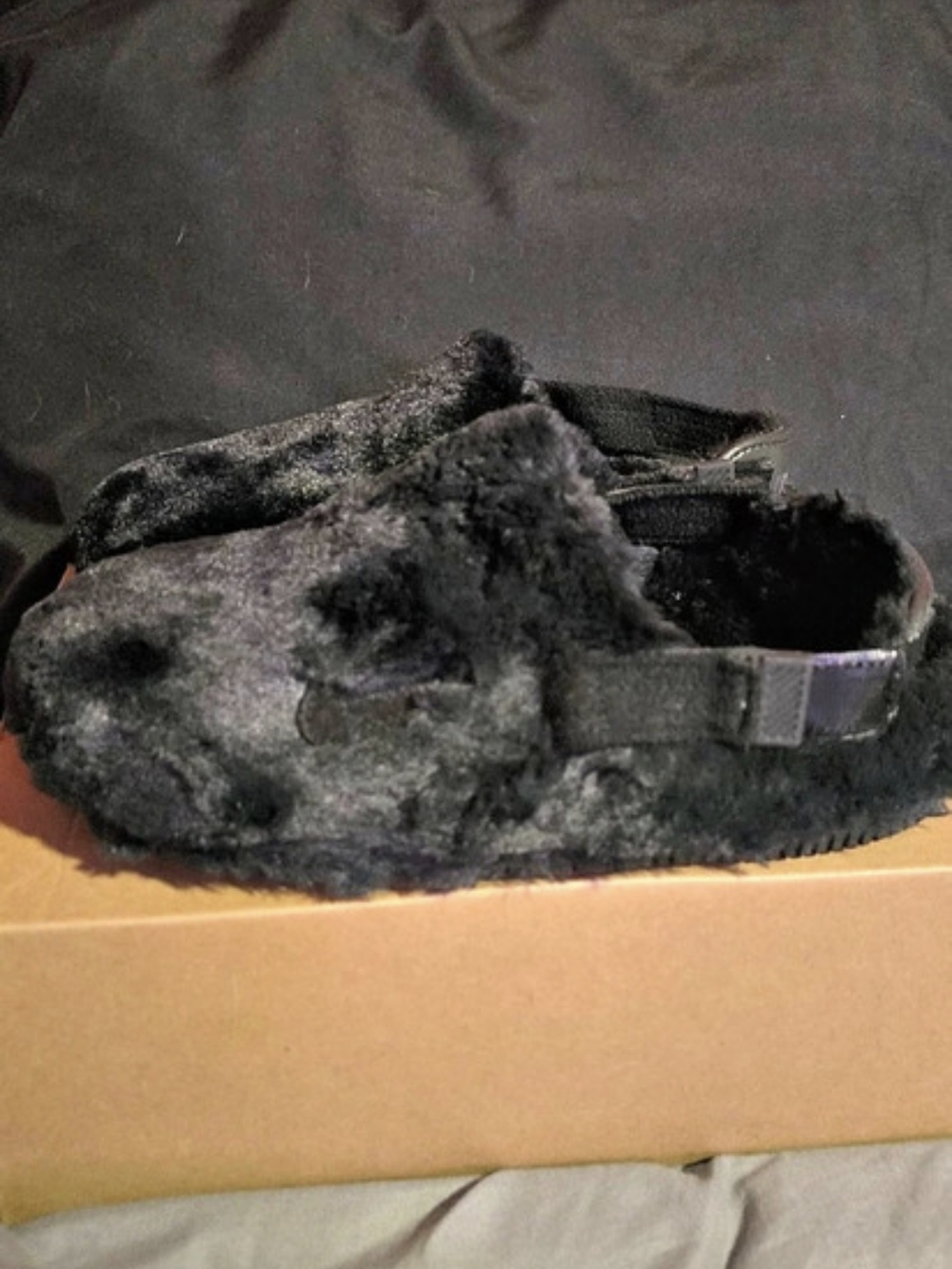 Nike Calm Mule SE Faux Fur Black Slippers